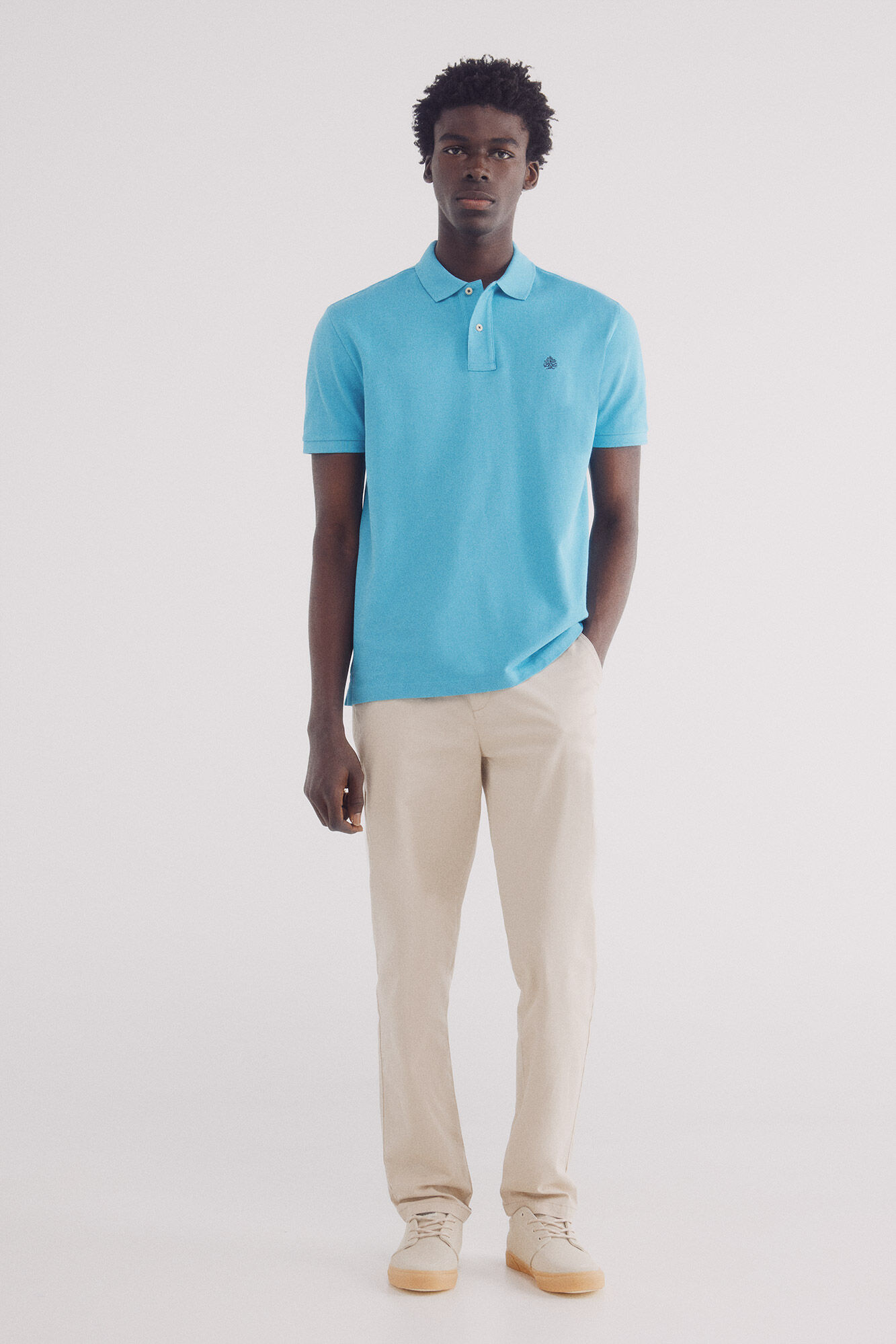 Springfield Polo piqu&eacute; b&aacute;sico regular fit turquesa