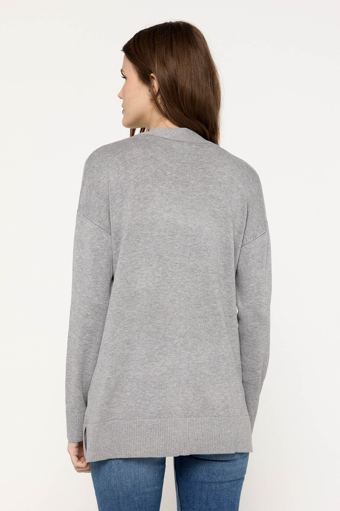 Springfield Cardigan liso abierto gris