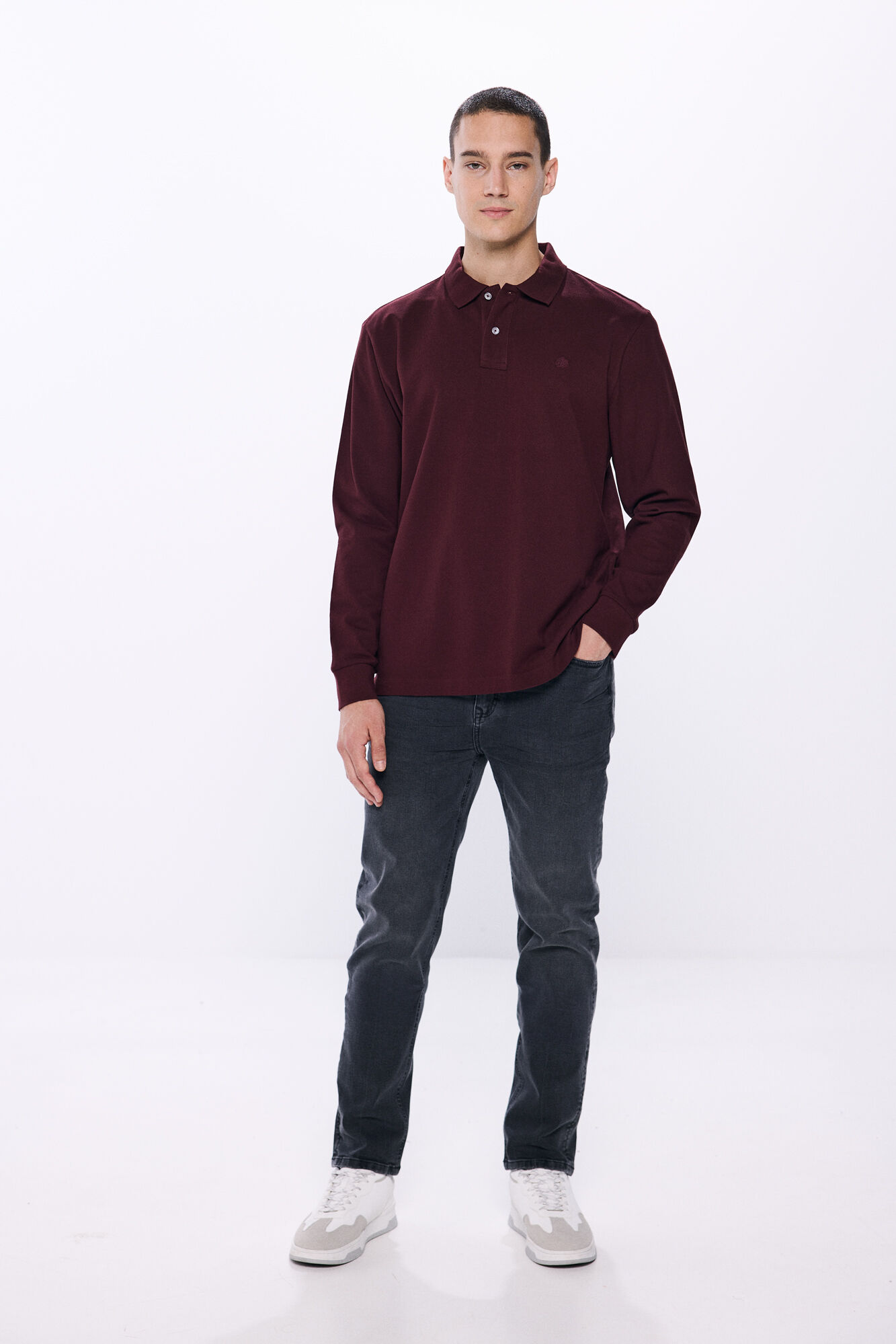 Springfield Polo  b&aacute;sico manga larga Springfrield rojo