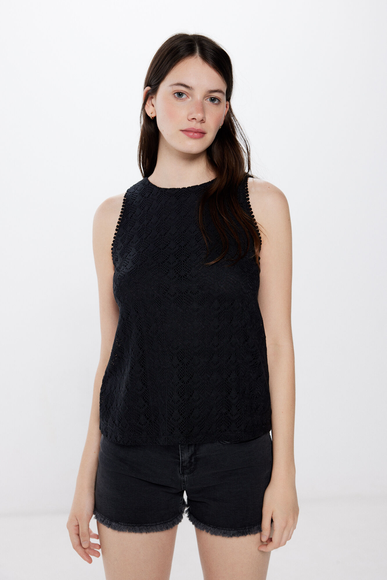 Springfield Top estructura crochet negro