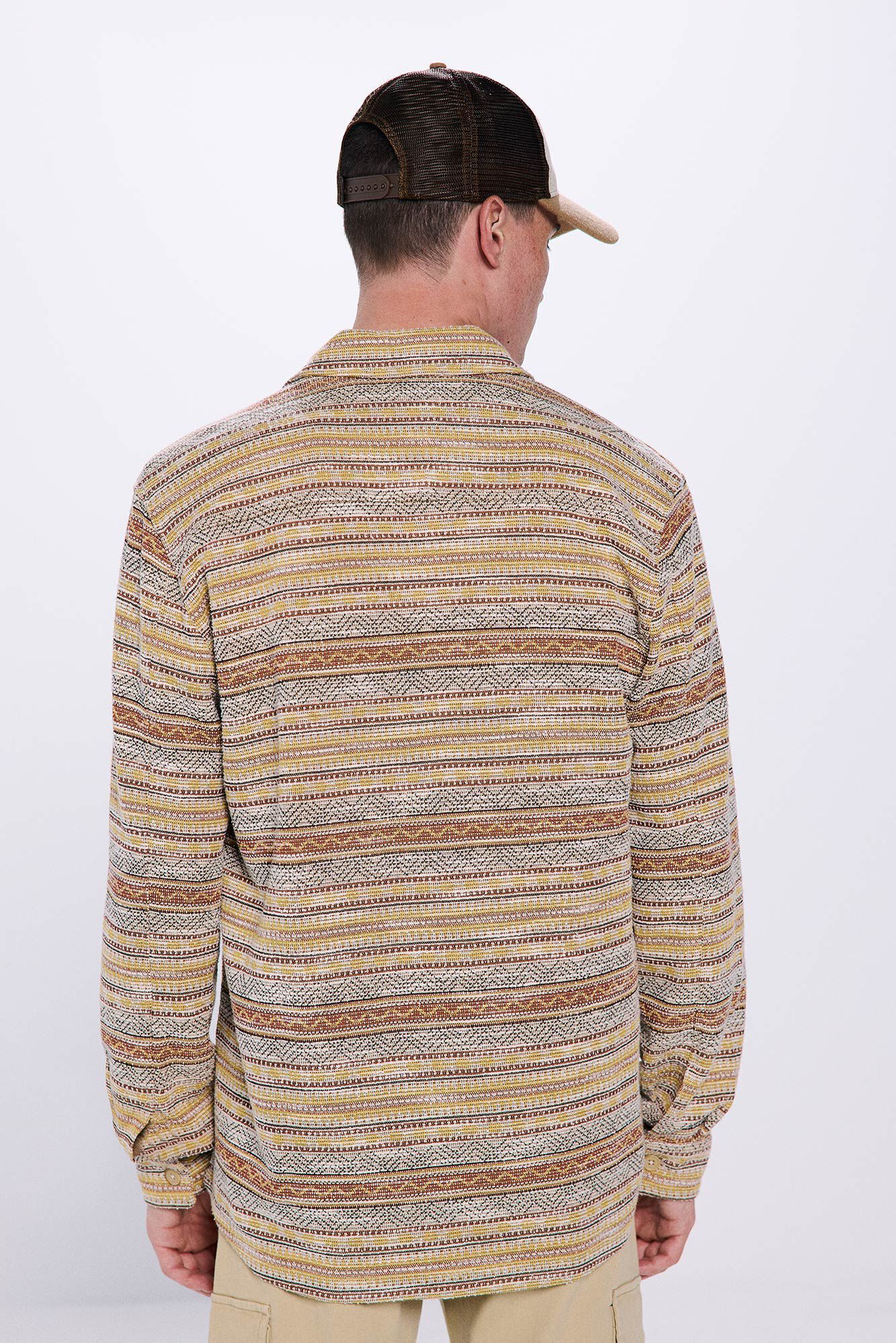 Springfield Camisa jacquard &eacute;tnico nude