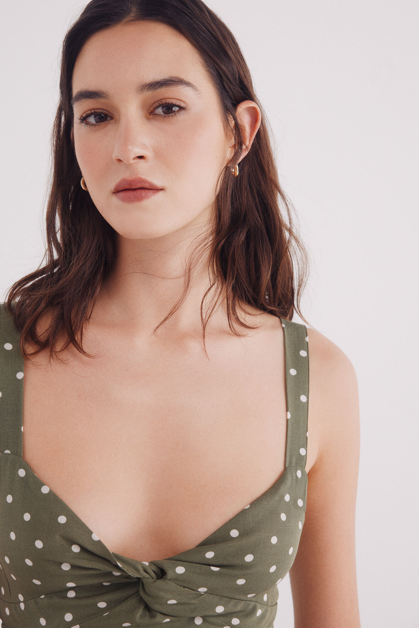 Springfield Vestido midi tirantes estampado