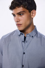 Springfield Camisa vestir popel&iacute;n azul
