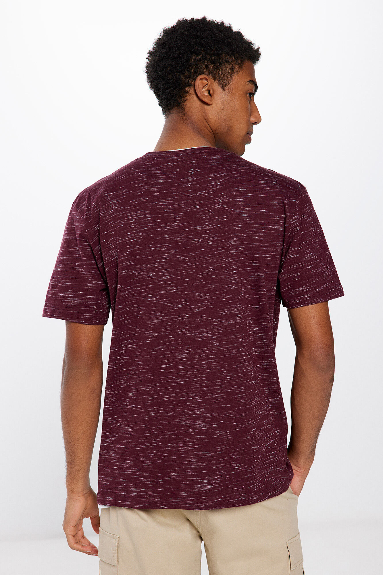 Springfield Playera doble textura p&uacute;rpura