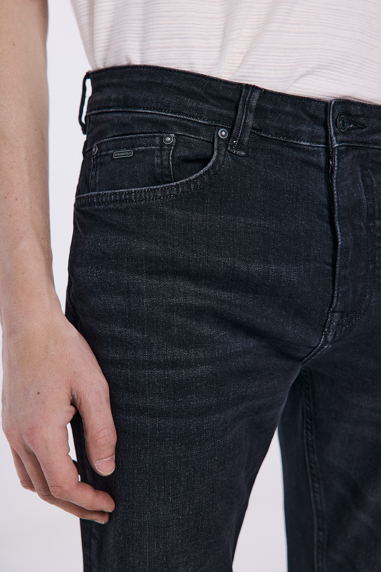 Springfield Vaquero skinny fit negro gris