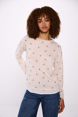 Springfield Playera estampada combinada caf&eacute;