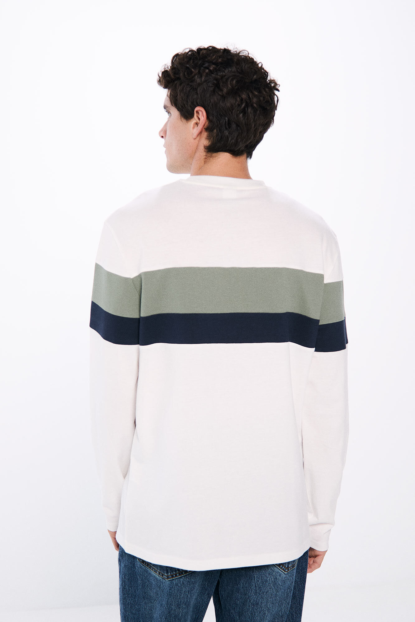 Springfield Playera manga larga cortes marfil