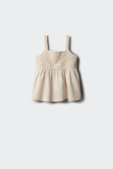 Springfield Kids Top de tirantes de crochet para ni&ntilde;a marfil