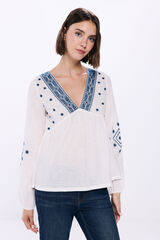Springfield Blusa bordados  natural