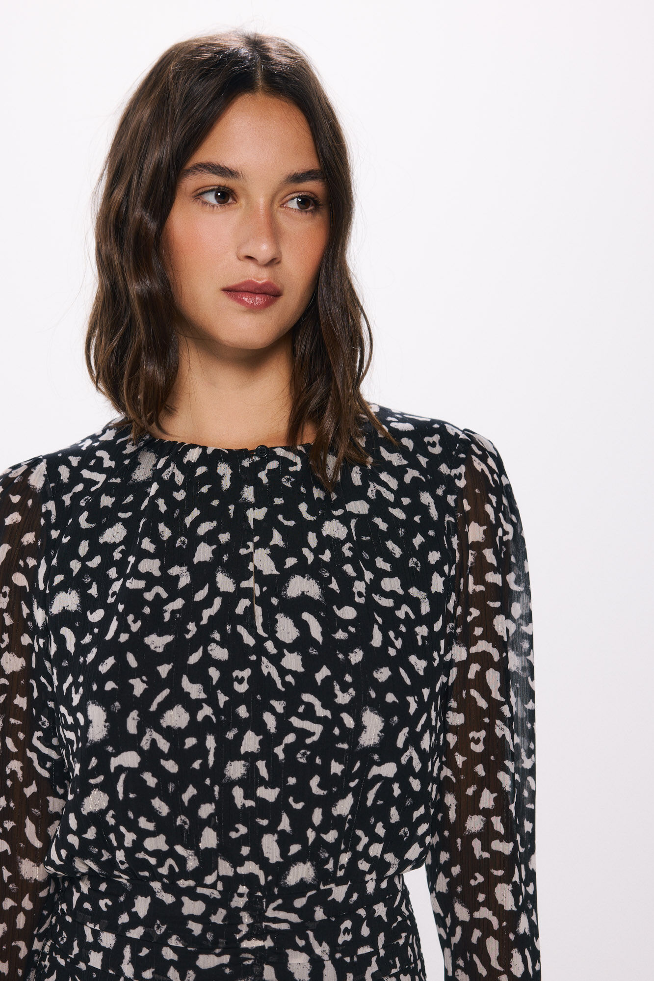 Springfield Vestido corto gasa estampado animal 