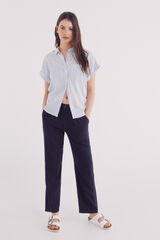 Springfield Pantal&oacute;n b&aacute;sico lino azulado