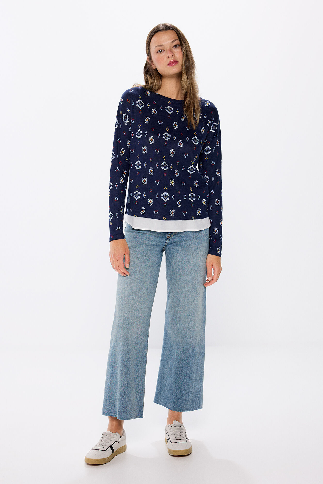 Springfield Playera combinada estampada azulado