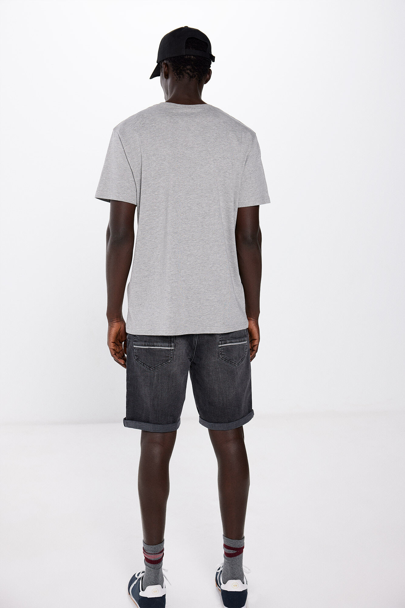 Springfield Bernuda denim slim negra  gris