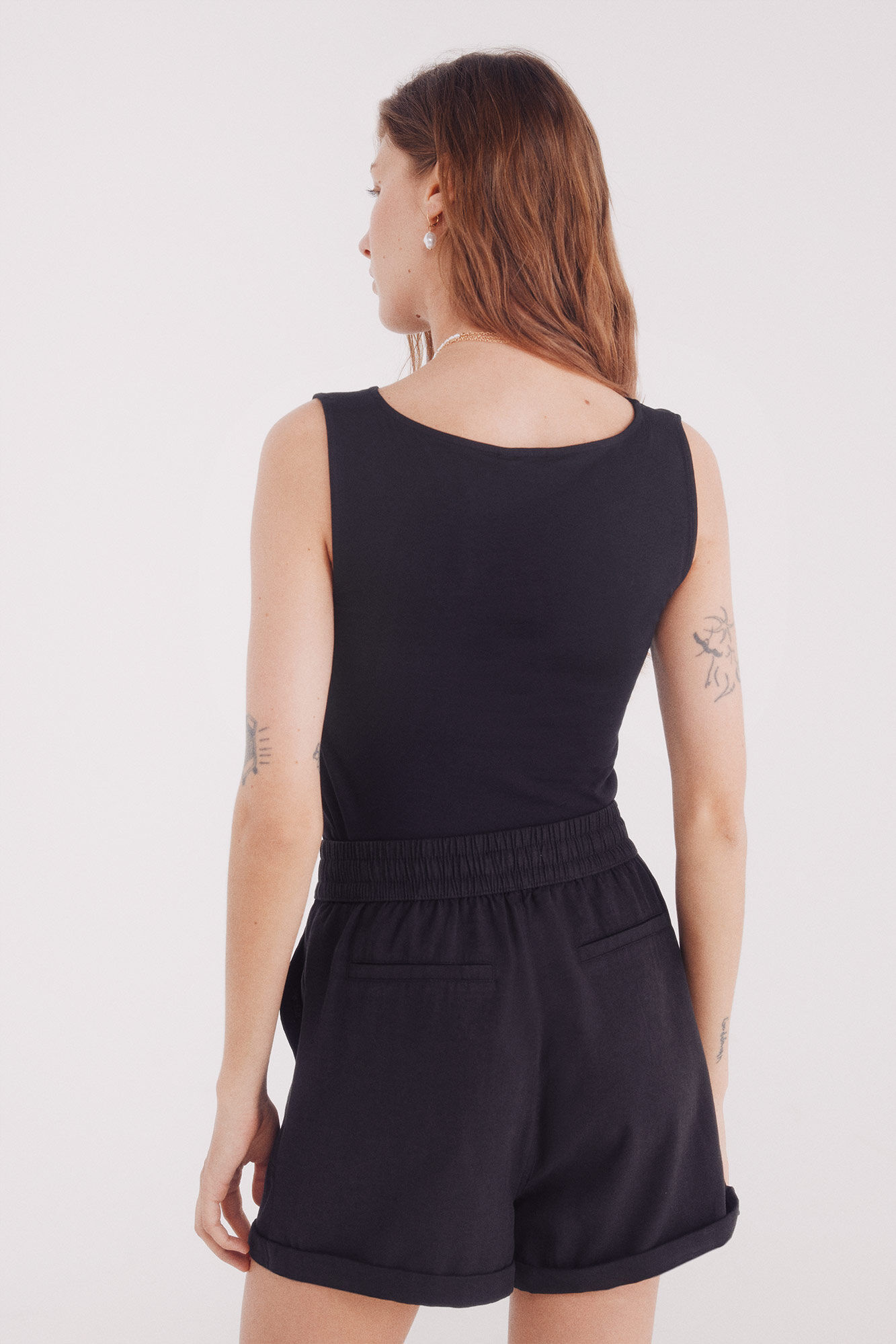 Springfield Shorts bolsillos lyocell negro
