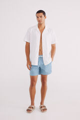 Springfield Ba&ntilde;ador seersucker estampado rayas azul