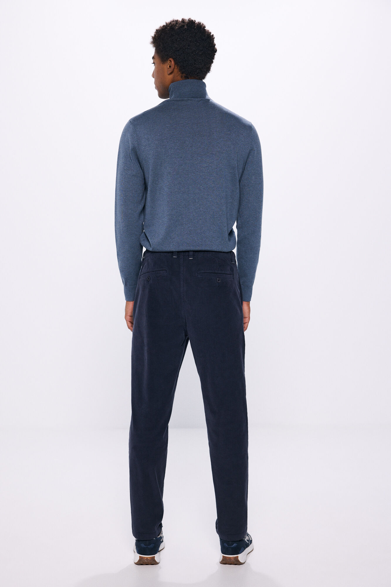 Springfield Pantal&oacute;n chino pana lavada comfort slim fit azul