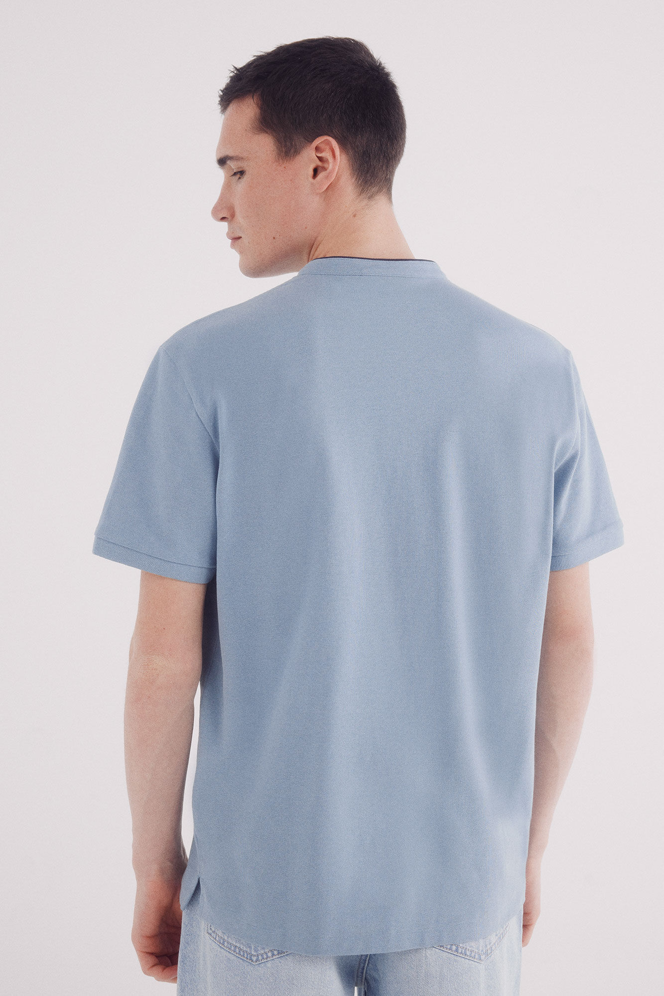 Springfield Polo piqu&eacute; mao regular fit azul mezcla