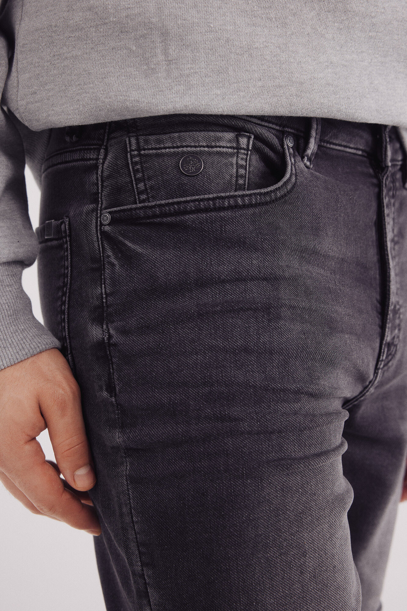 Springfield Bermudas denim en knit denim negro lavado gris