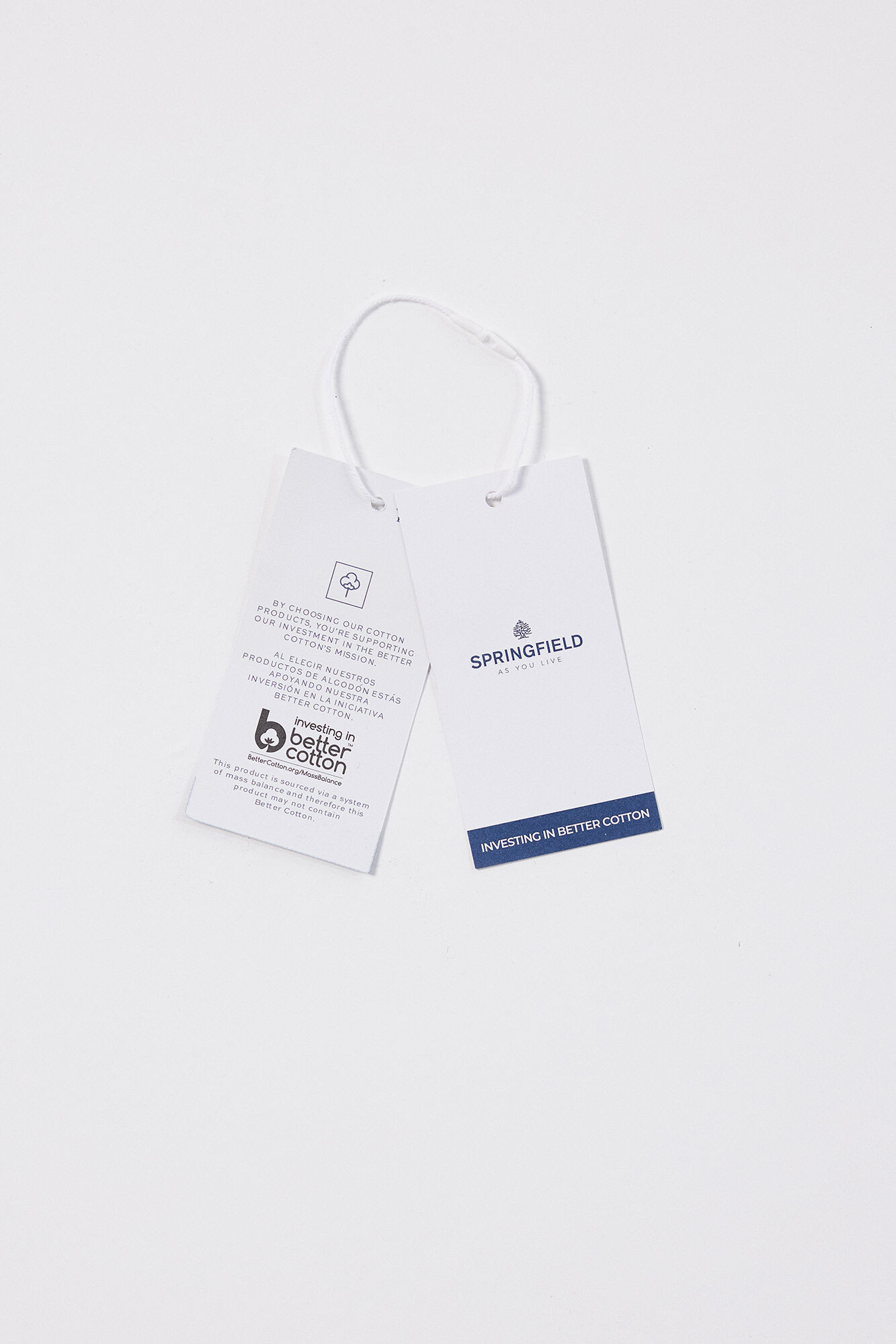 Springfield Playera bimateria escote lace azul