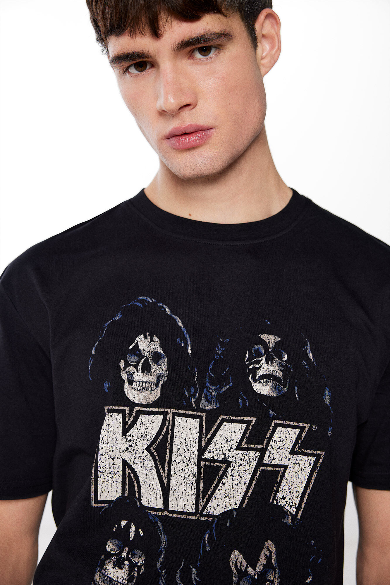 Springfield Playera Kiss Skulls negro