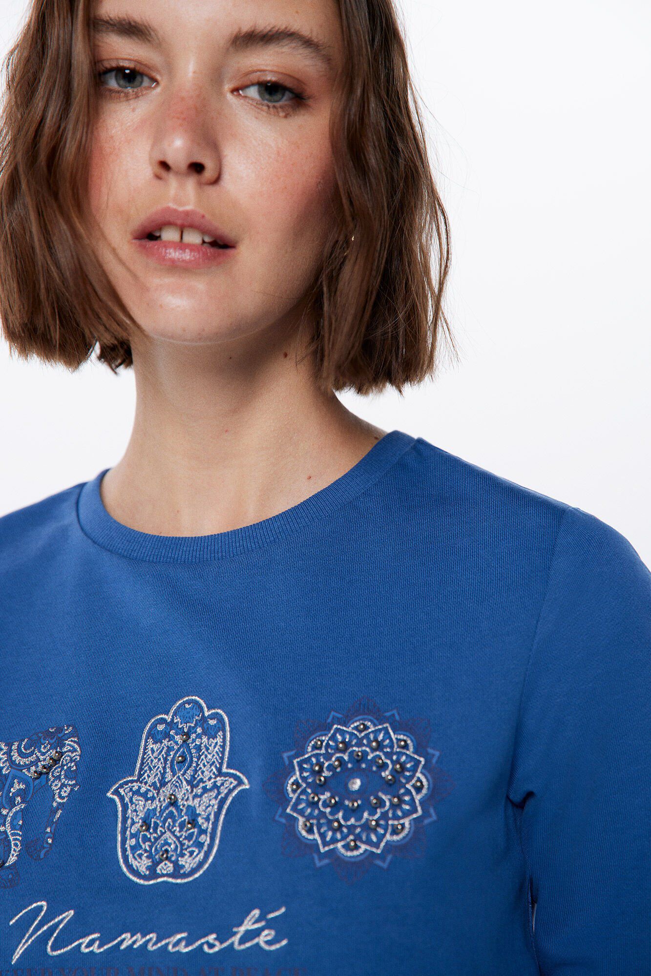 Springfield Sudadera &Eacute;tnica Bimateria azul