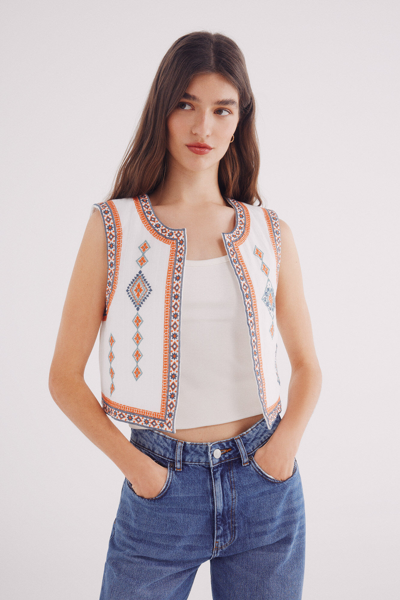 Springfield Bordado bohemio chaleco