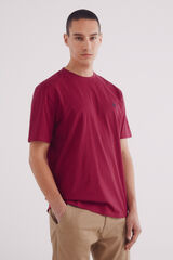 Springfield Playera b&aacute;sica cuello redondo rojo