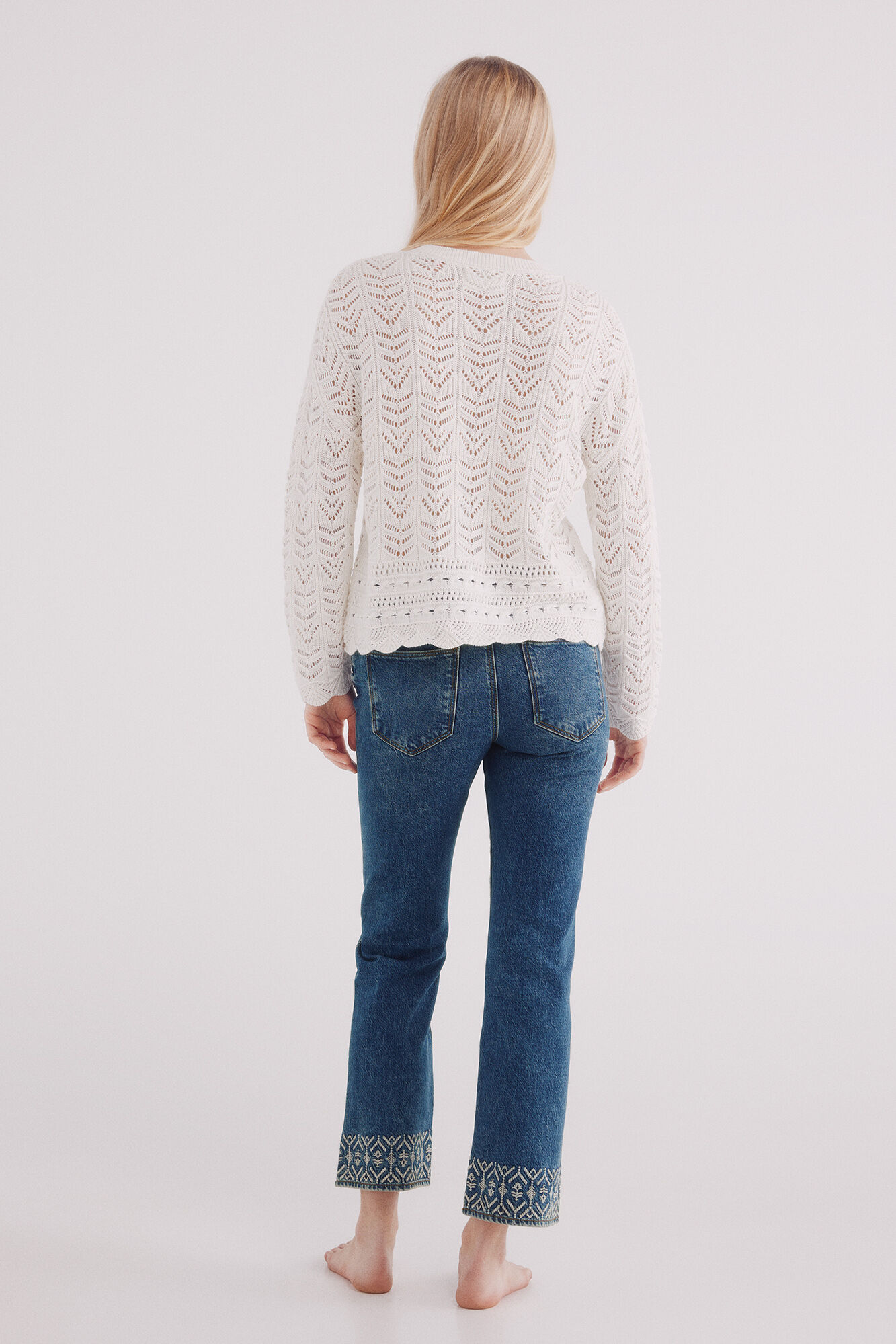 Springfield Jeans dobladillo bordados azul