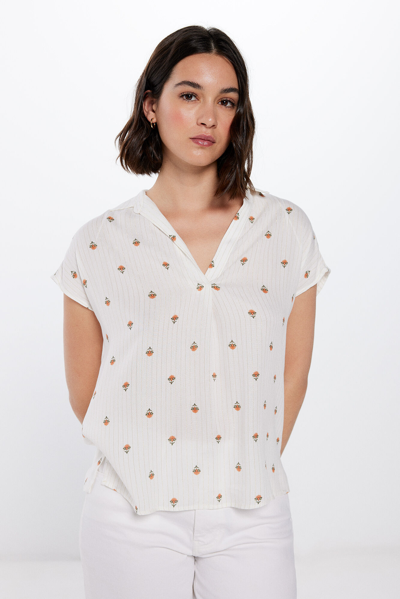 Springfield Blusa Polera Lace Hombros