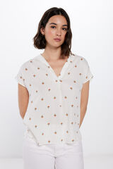 Springfield Blusa Polera Lace Hombros estampado