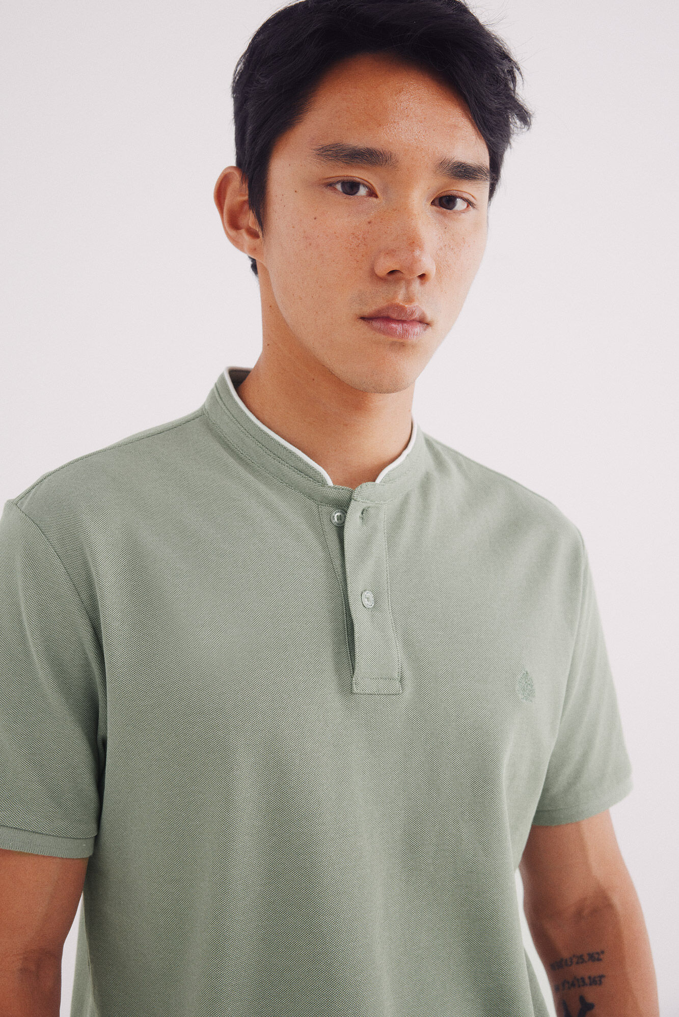 Springfield Polo piqu&eacute; mao oxford slim fit verde