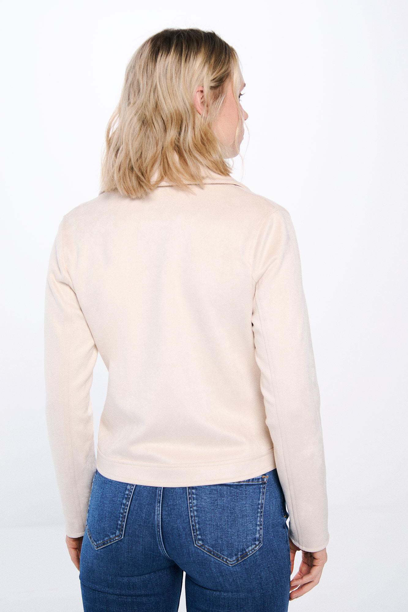 Springfield Chamarra motera antelina beige