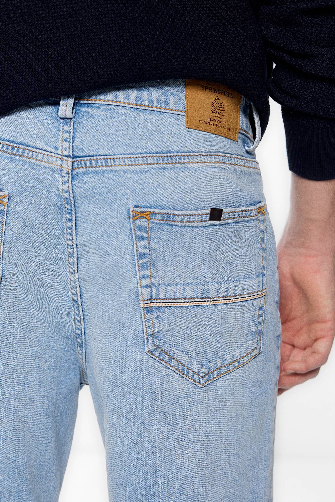 Springfield Jeans slim lavado medio claro azul