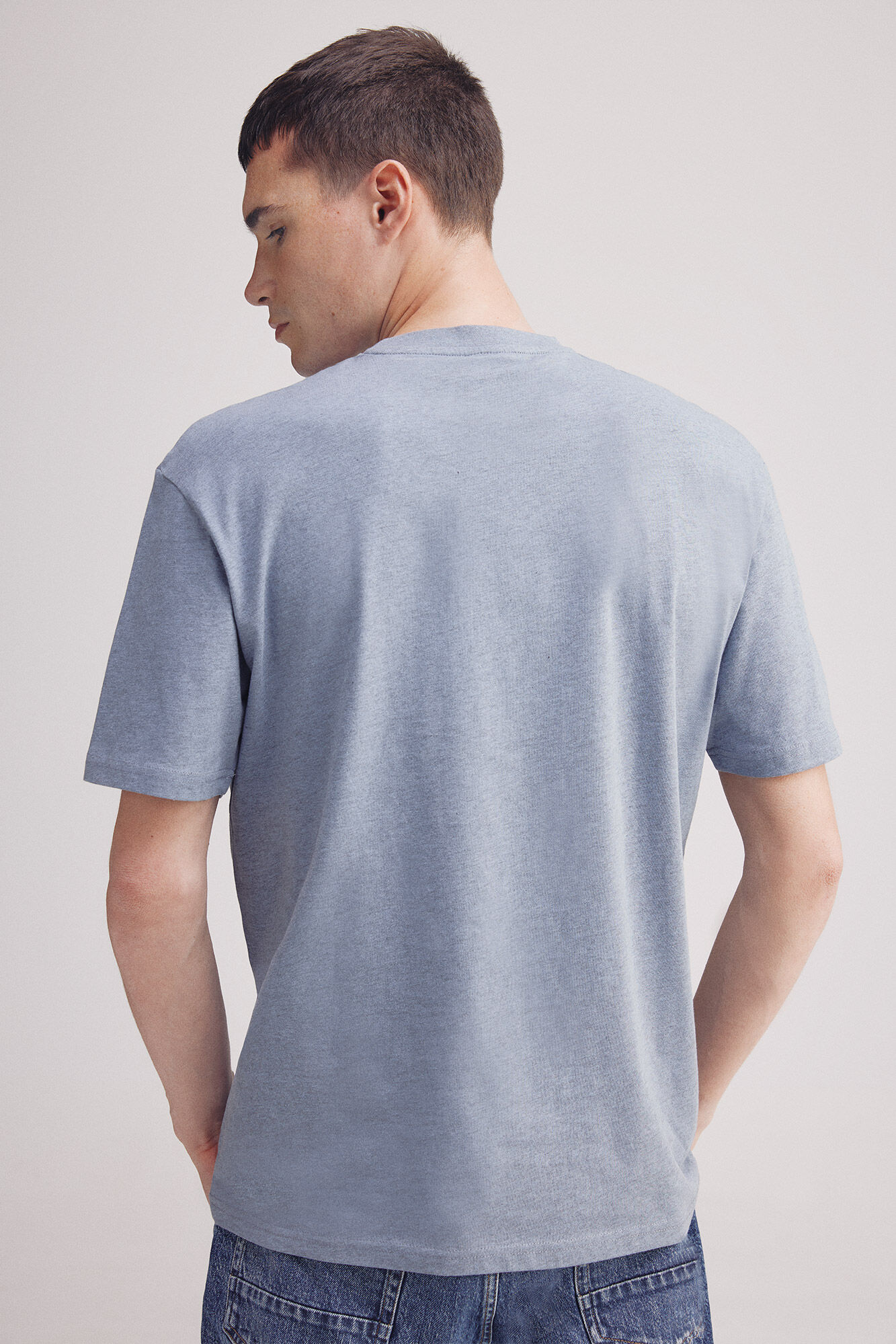 Springfield Playera melange b&aacute;sica azul