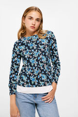 Springfield Playera Bimateria Estampada marino