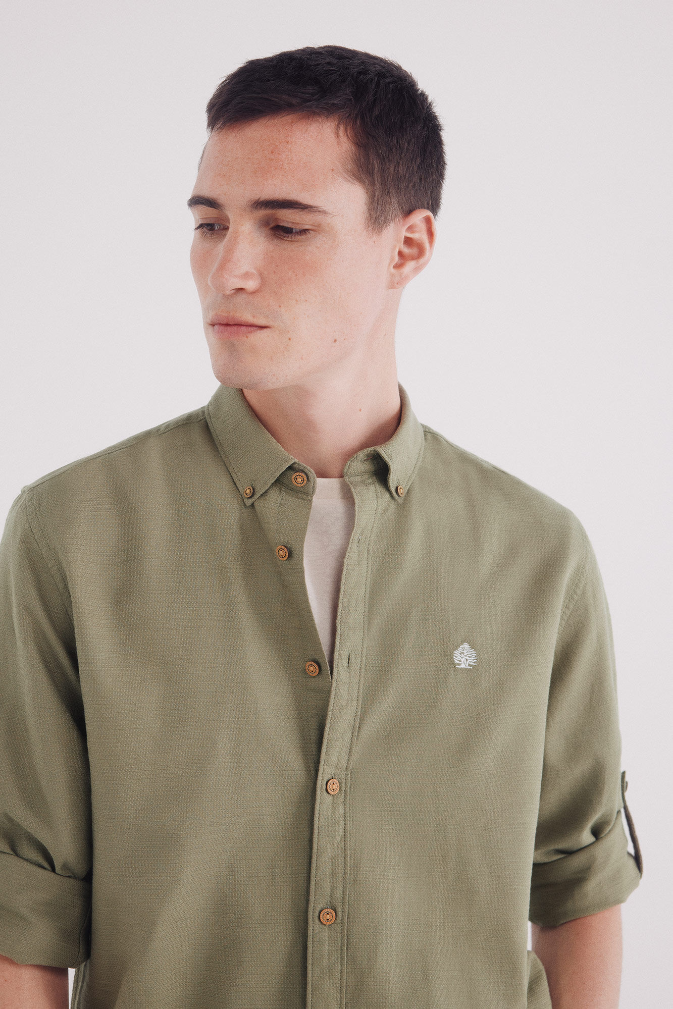 Springfield Playera algod&oacute;n slub kaki