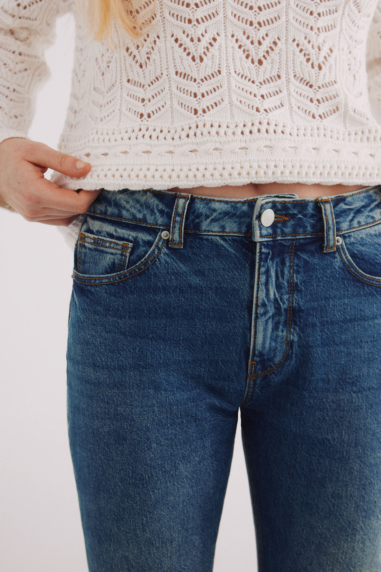 Springfield Jeans dobladillo bordados azul