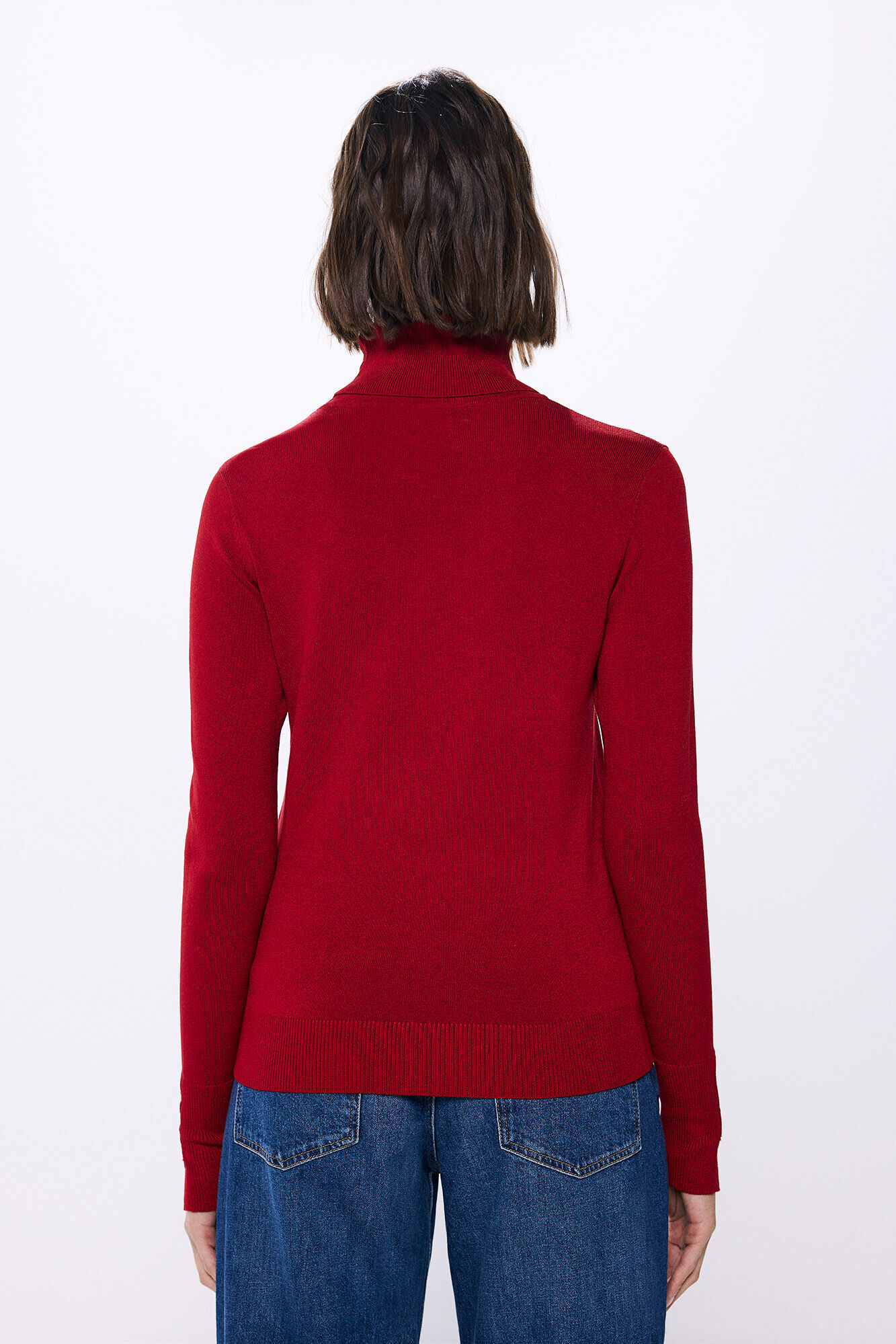 Springfield Su&eacute;ter cuello alto botones pu&ntilde;o rojo