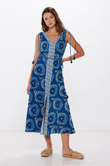 Springfield Vestido midi cenefa central marino