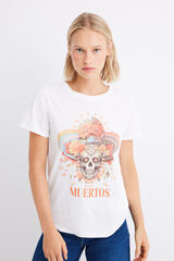 Springfield Playera gr&aacute;fica "D&iacute;a de muertos" blanco
