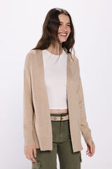 Springfield Cardigan liso abierto caf&eacute;
