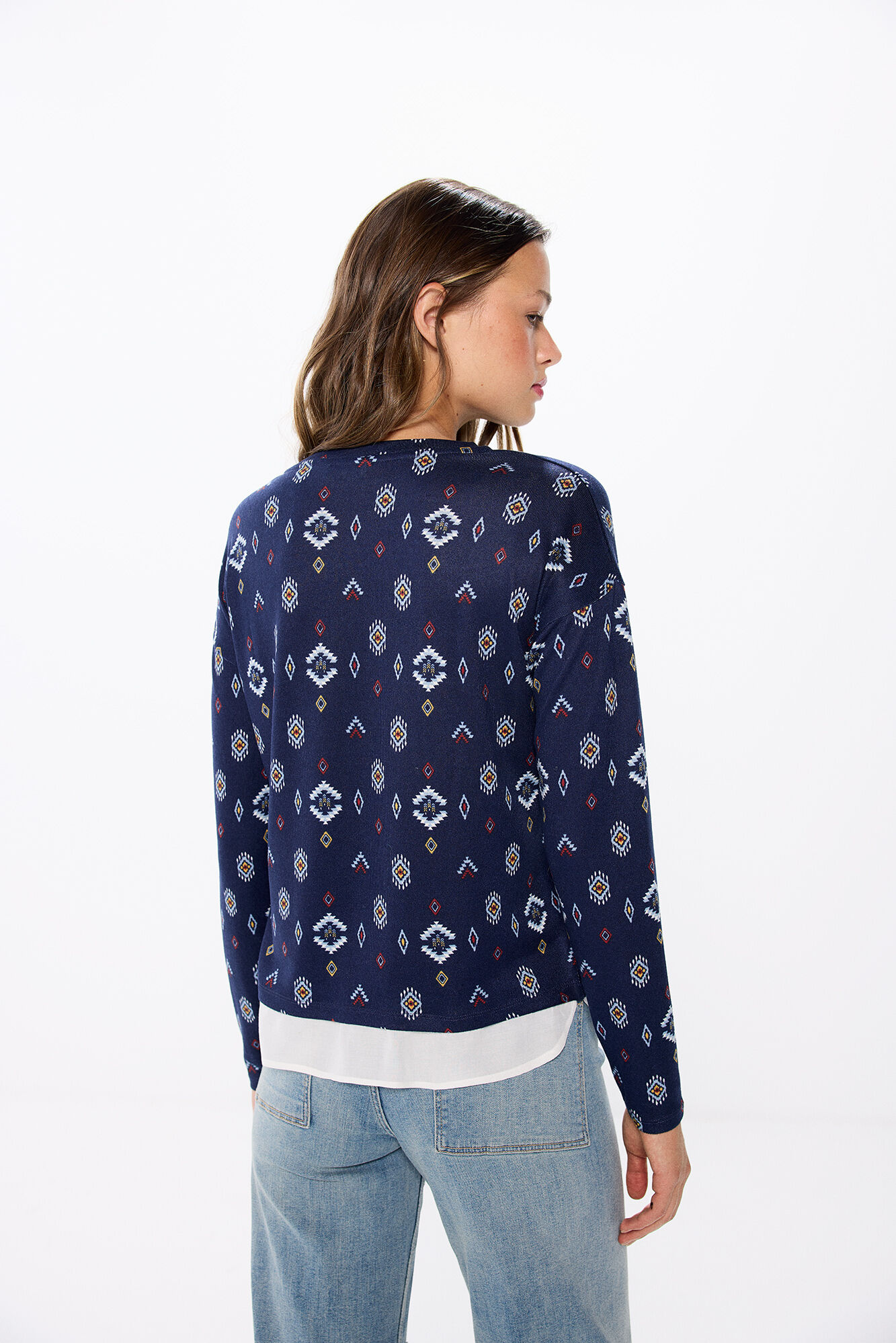 Springfield Playera combinada estampada