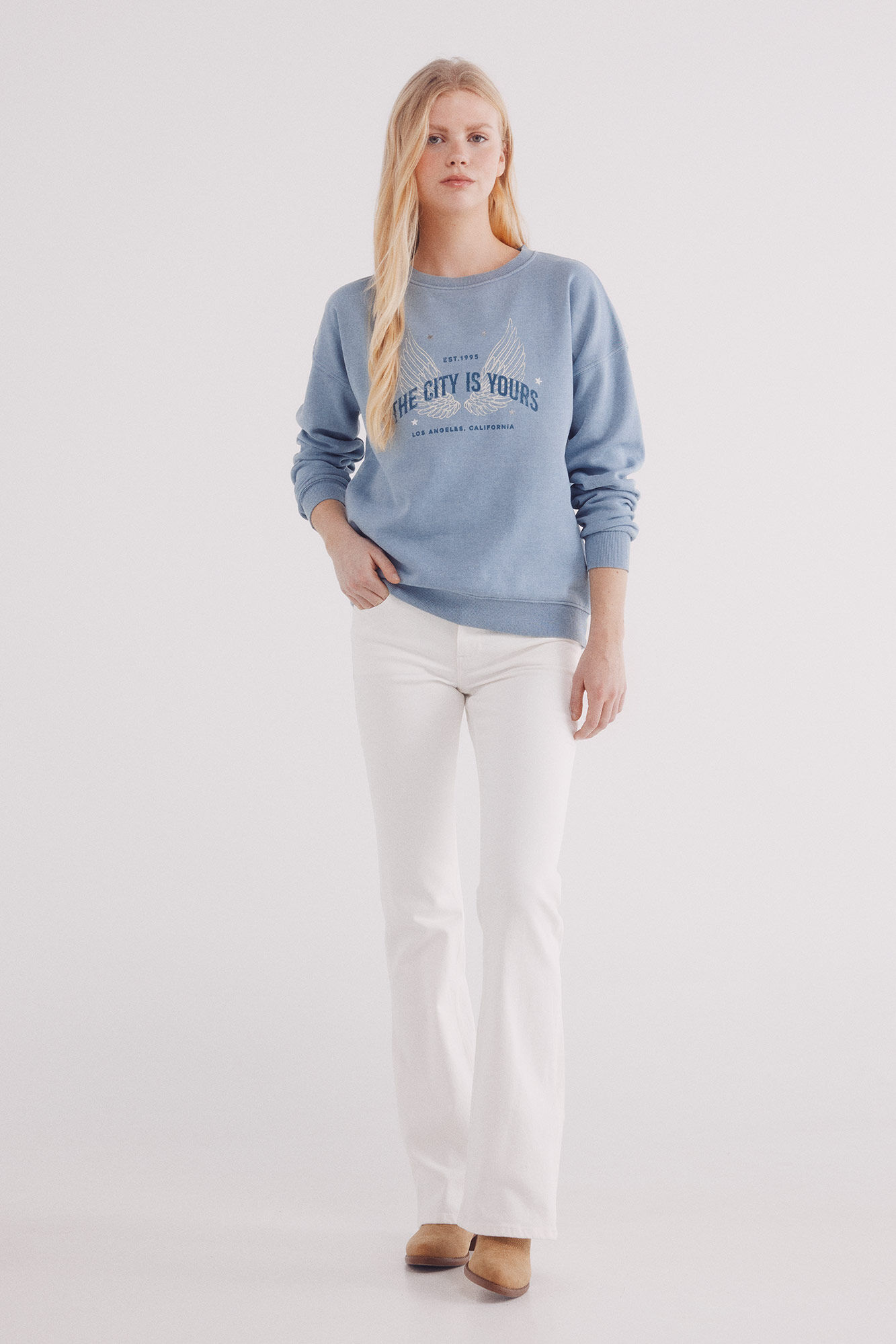 Springfield Sudadera gr&aacute;fica azul