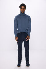 Springfield Pantal&oacute;n chino pana lavada comfort slim fit azul