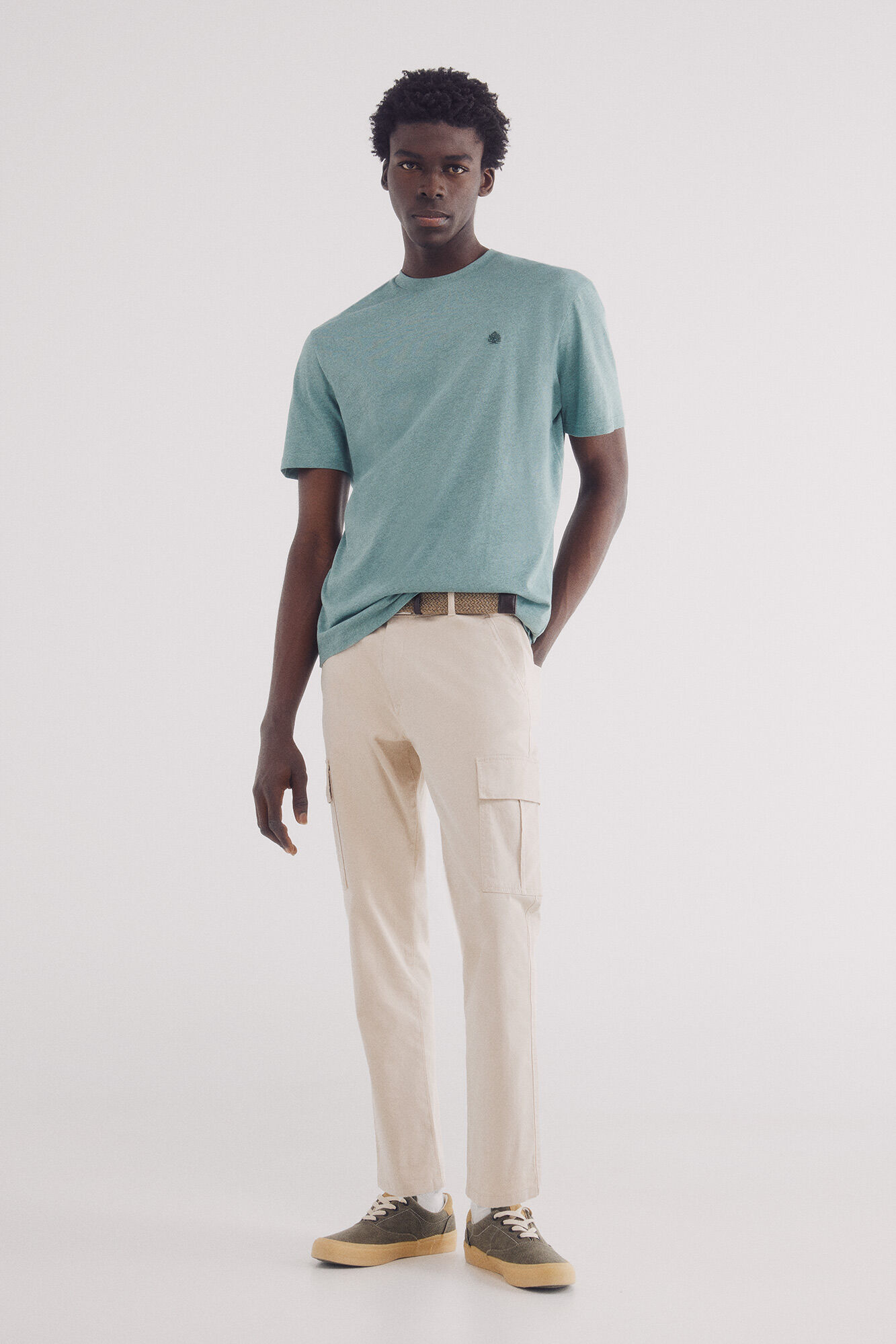 Springfield Playera melange b&aacute;sica verde