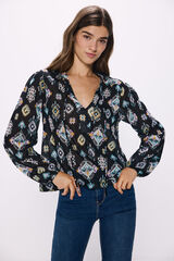 Springfield Blusa estampado &eacute;tnico p&uacute;rpura