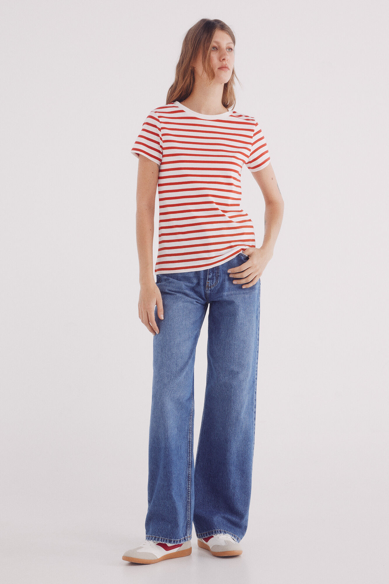Springfield Camiseta rayas marineras rojo
