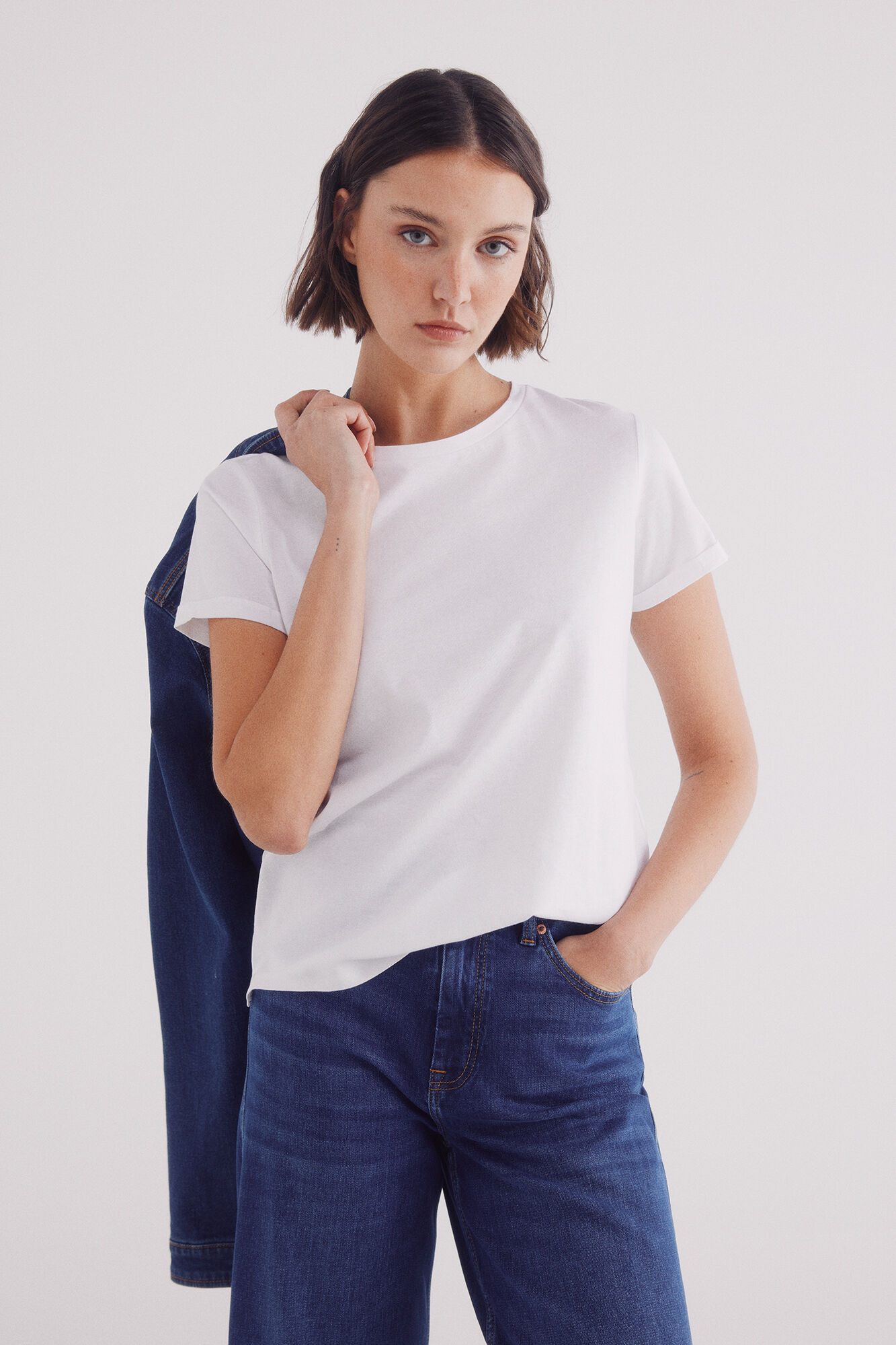 Springfield Playera b&aacute;sica manga vuelta