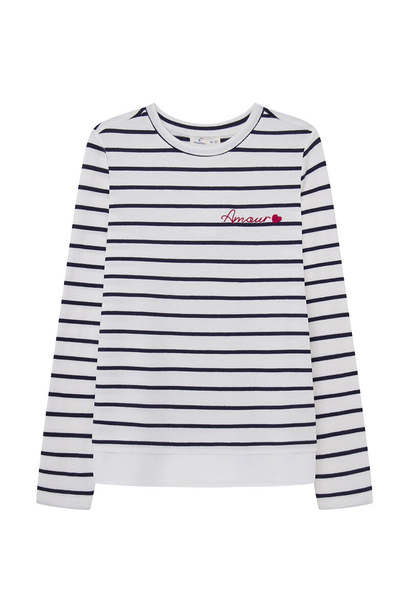 Springfield Playera "amour" rayas estampado
