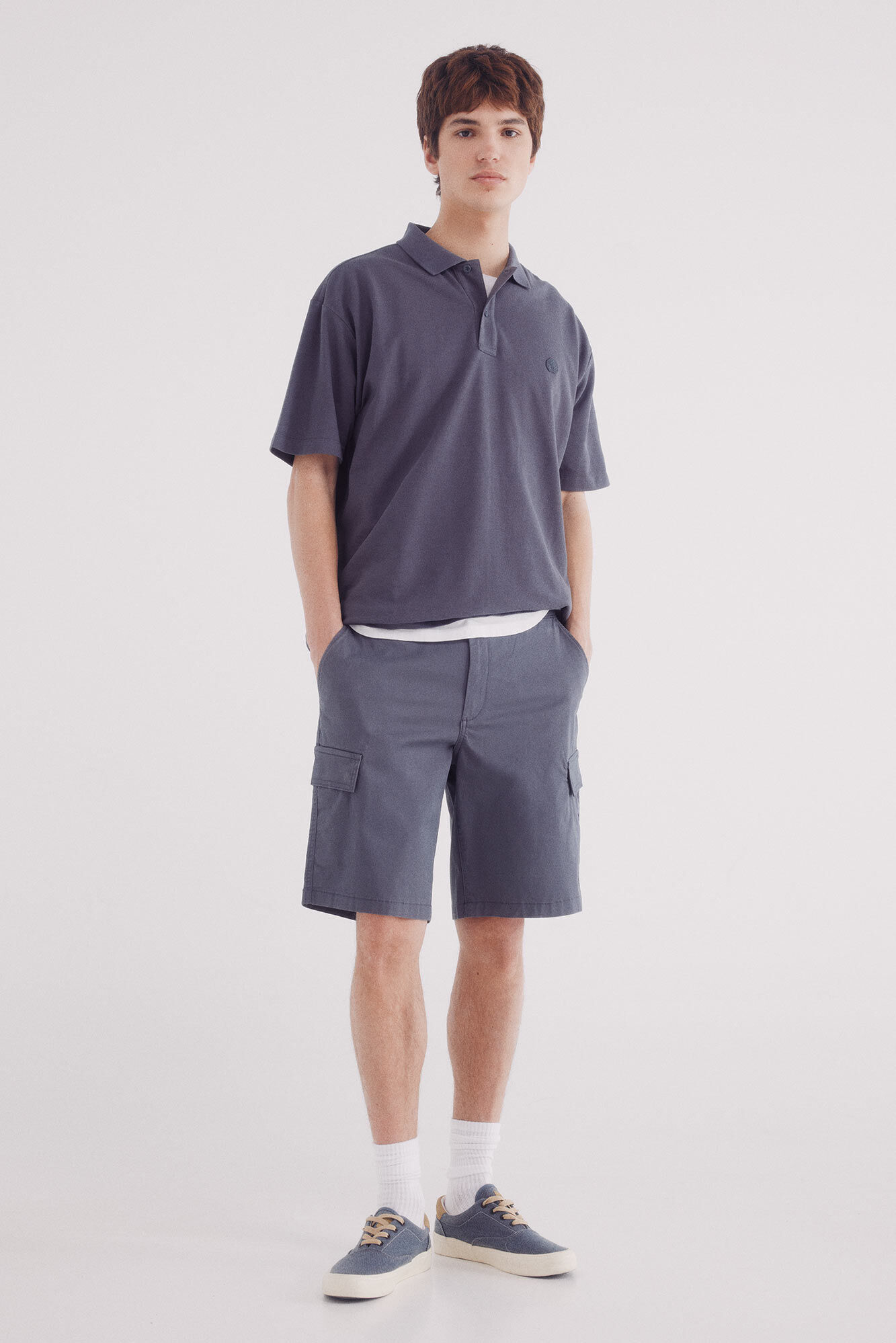 Springfield Polo piqu&eacute; boxy fit azul indigo
